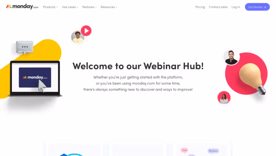 Monday Webinars Page