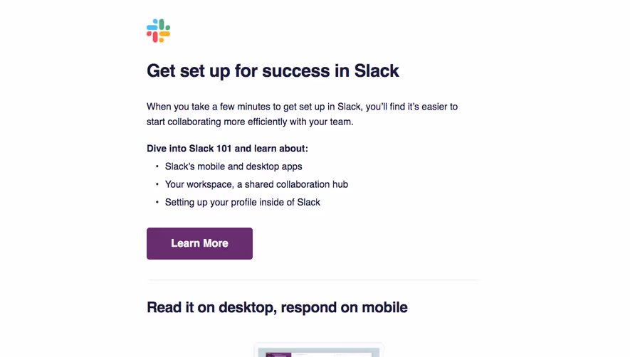 Slack Onboarding Email Flow