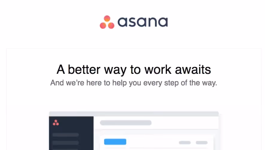 Asana Welcome Email