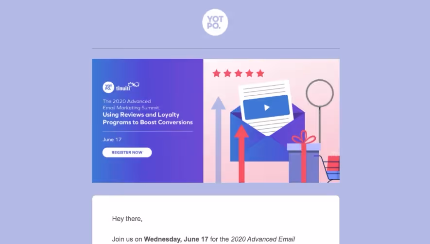 Yotpo Webinars Emails