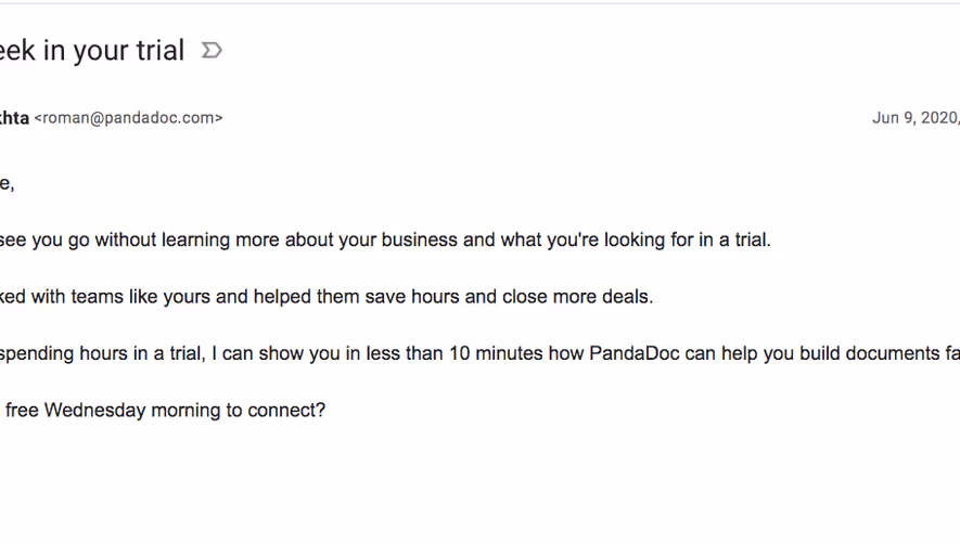 PandaDoc Free Trial Emails