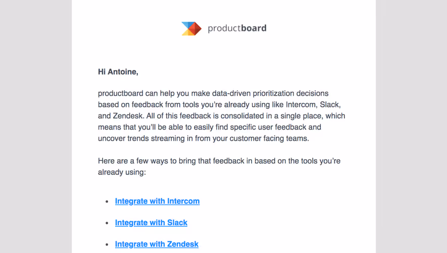 ProductBoard roductboard Retention Email