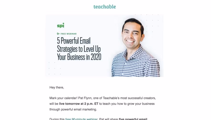 Teachable Webinars Emails