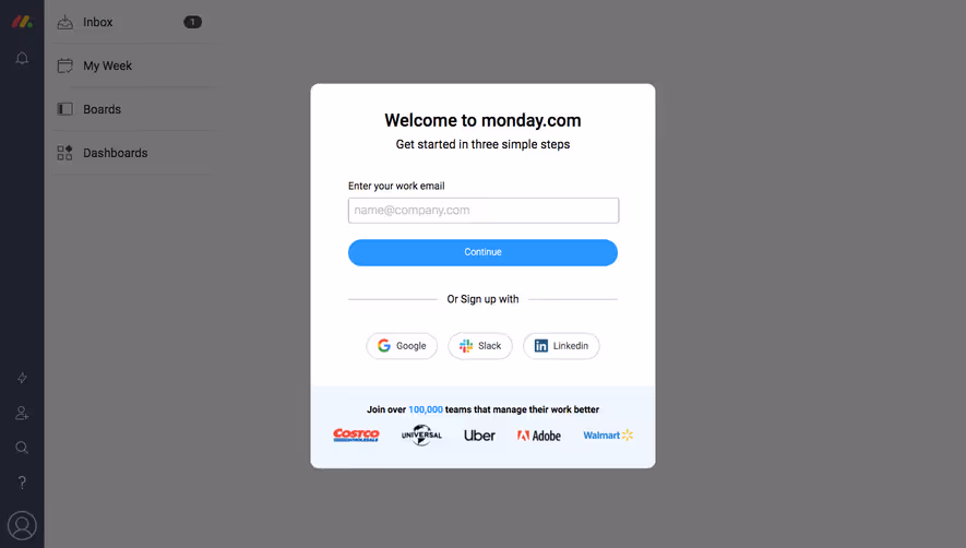 Monday Signup Page