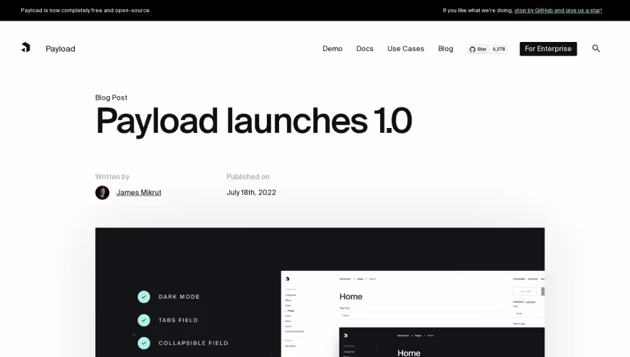 Payload Blog Template