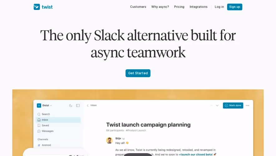 Twist compared to Slack