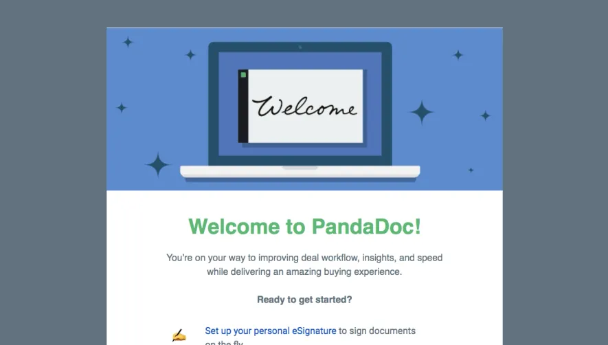 PandaDoc Welcome Email