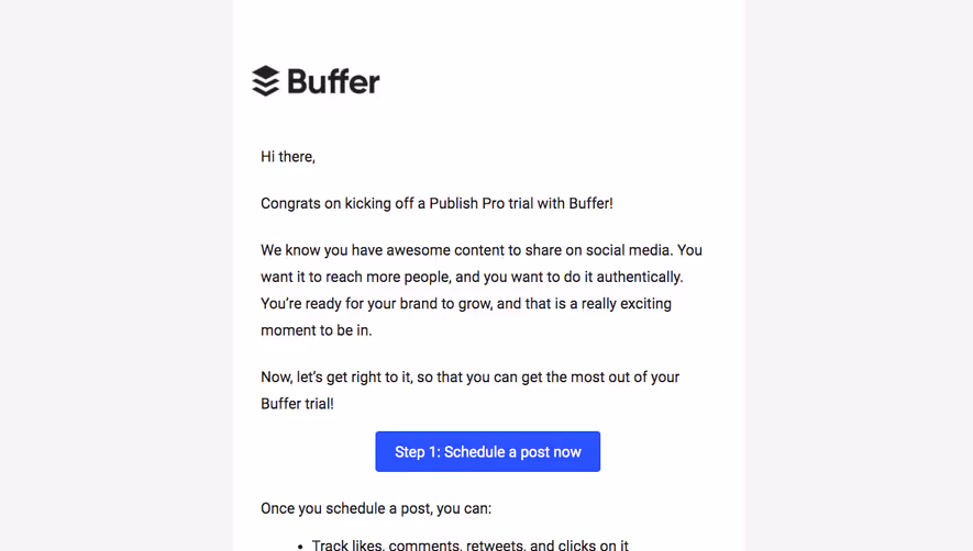 Buffer Free Trial Emails