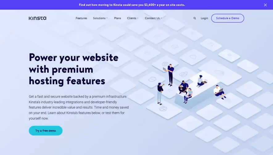 Kinsta Features Page