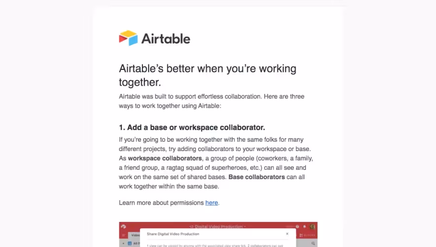 Airtable Invite Your Team Emails
