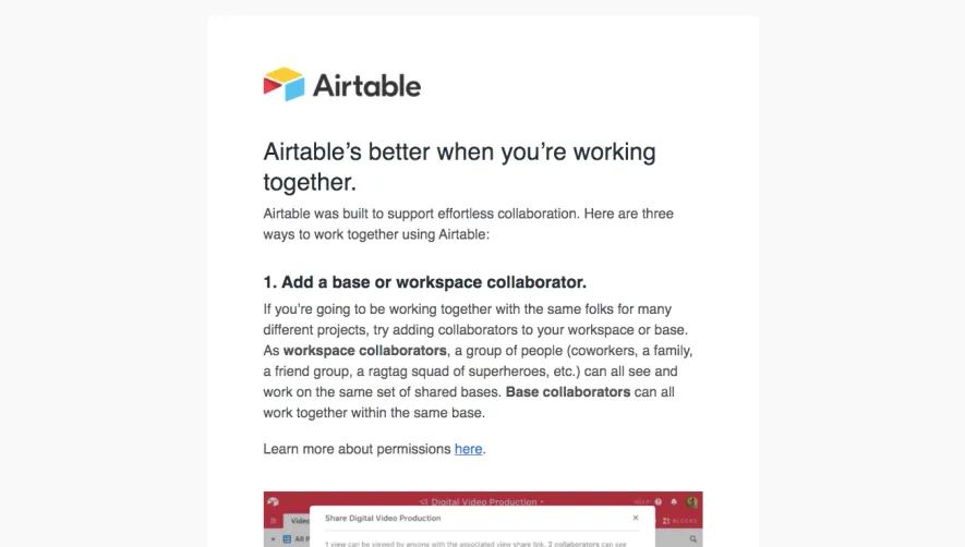 Airtable Invite Your Team Emails