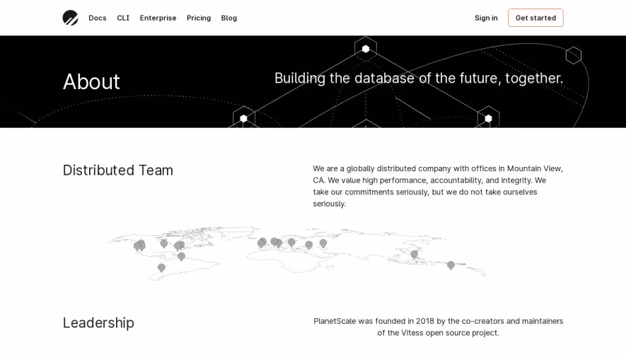 PlanetScale About Page