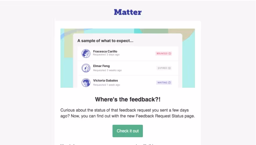 Matter New Features Emails