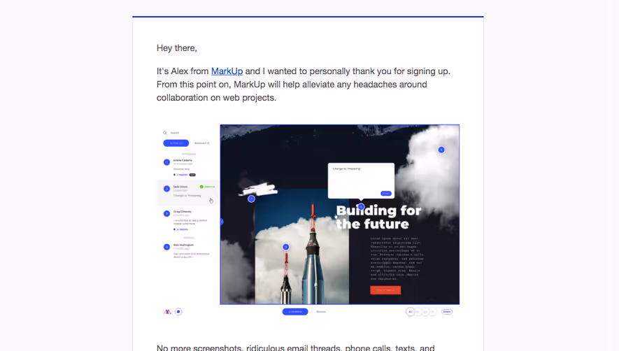 MarkUp Onboarding Emails