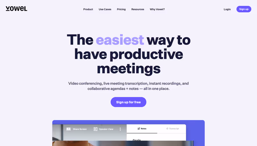 Vowel Landing Page