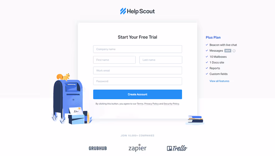 Help Scout Signup Page