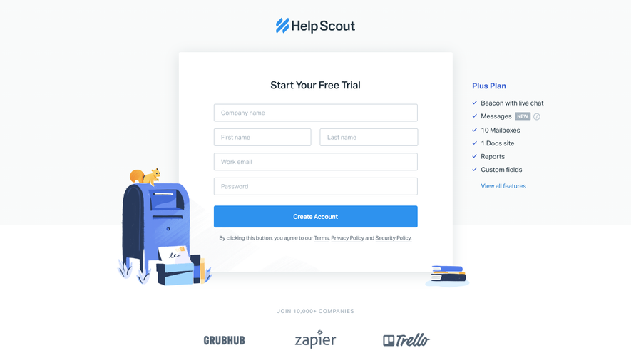 Help Scout Signup Page