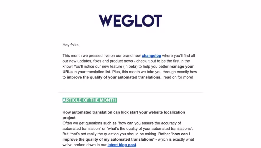 Weglot Newsletters