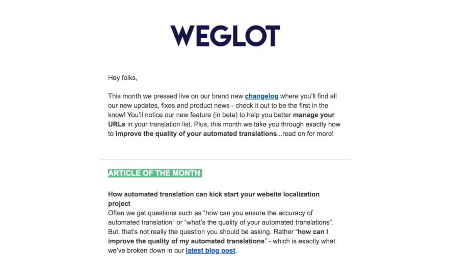 Weglot Newsletters