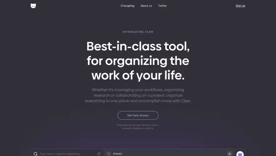 Clew Early Access Page
