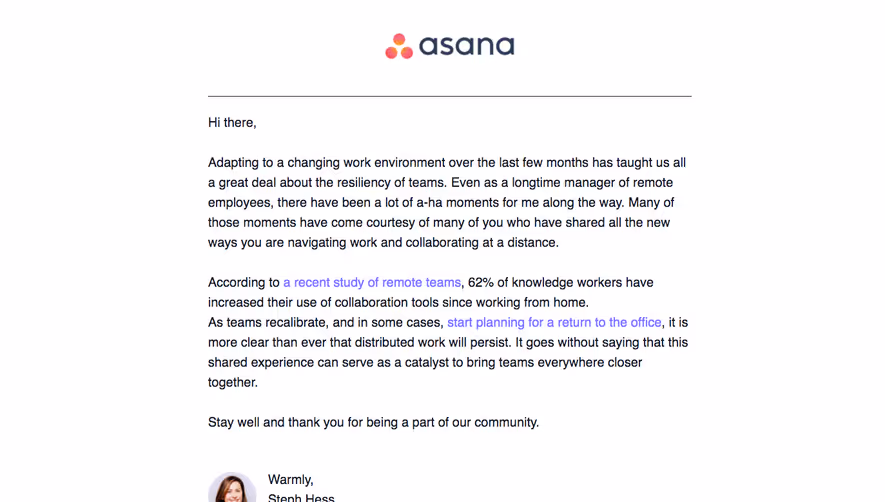Asana Newsletters