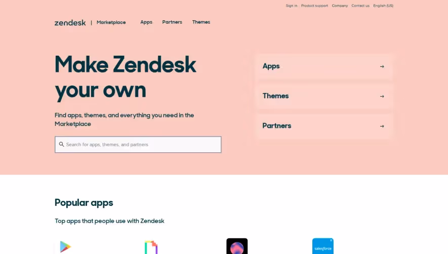 Zendesk Integrations Page