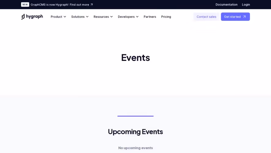 GraphCMS Events Page