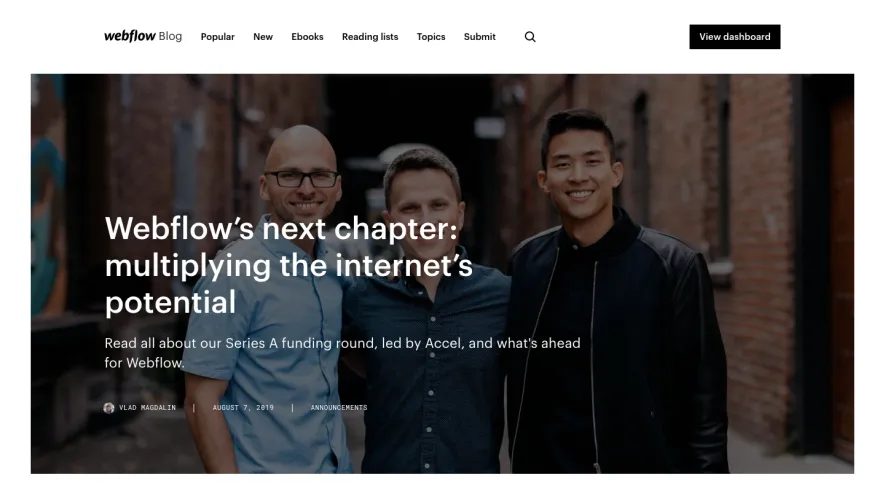 Webflow Funding Announcement