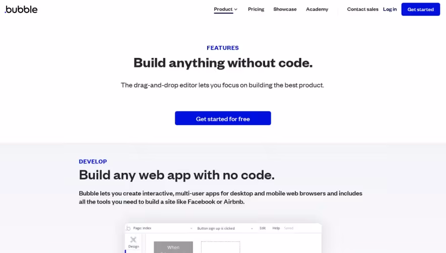 Bubble Features Page