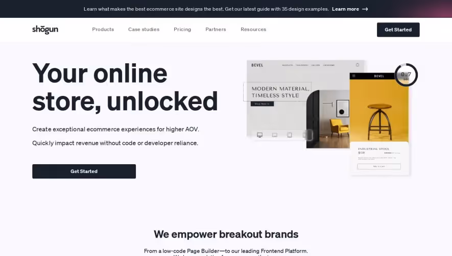 Shogun Landing Page
