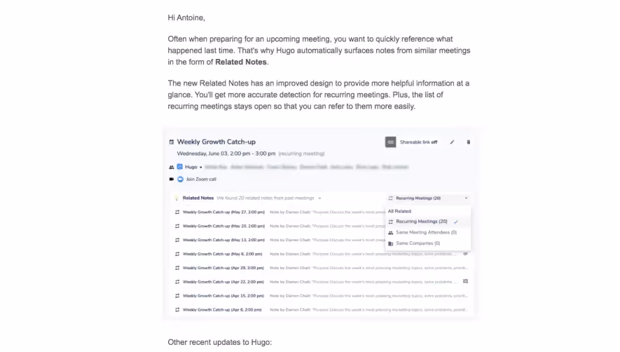 Hugo New Features Emails