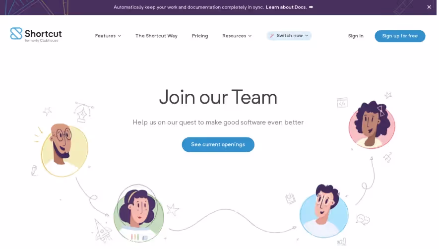Shortcut lubhouse Careers Page