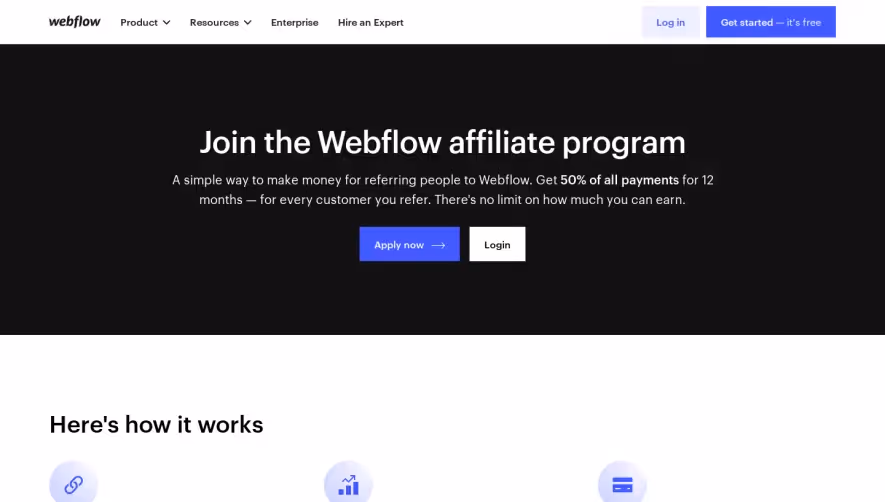 Webflow Affiliate Page