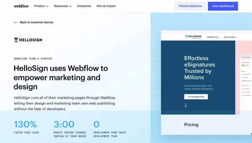 Webflow Customers Stories