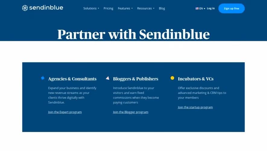 Sendinblue Affiliate Page