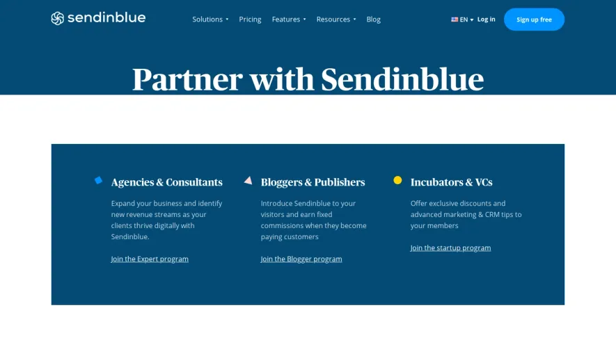 Sendinblue Affiliate Page
