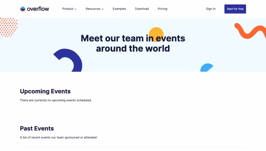 Overflow Events Page