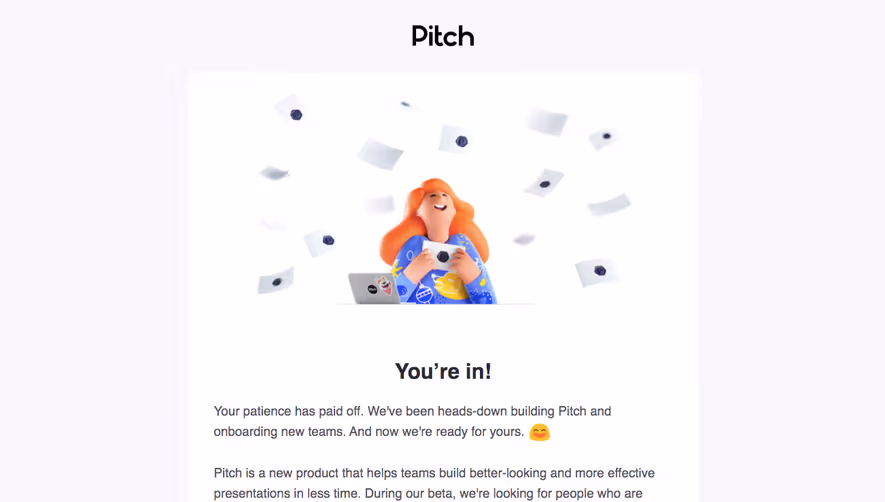 Pitch Early Access Emails