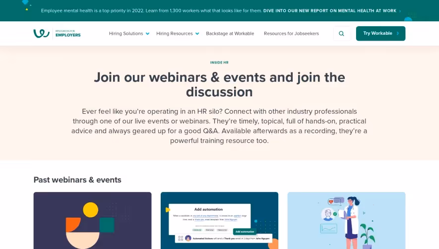 Workable Webinars Page