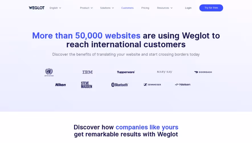 Weglot Customers Page