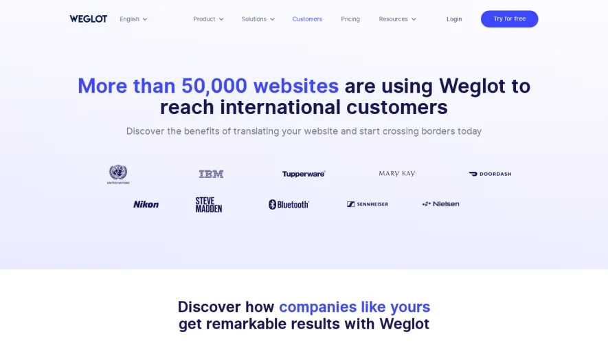 Weglot Customers Page