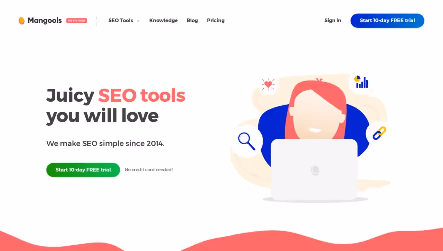 Mangools Landing Page