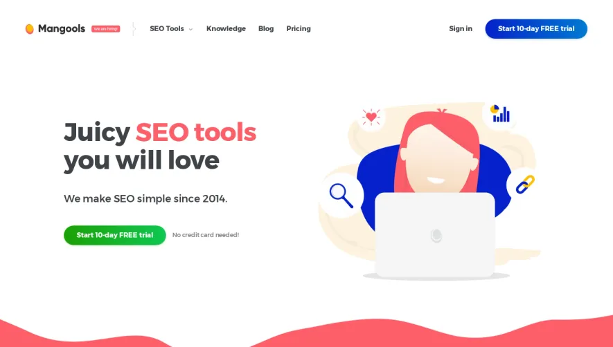 Mangools Landing Page