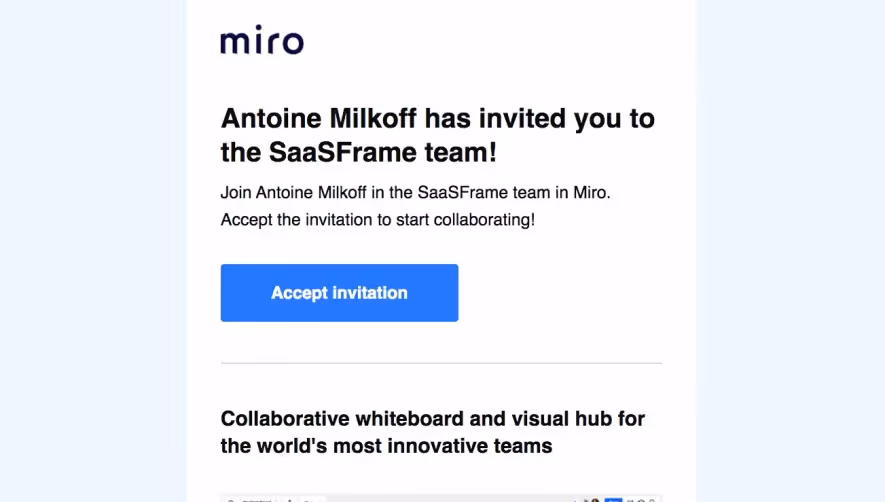 Miro Invitation Email