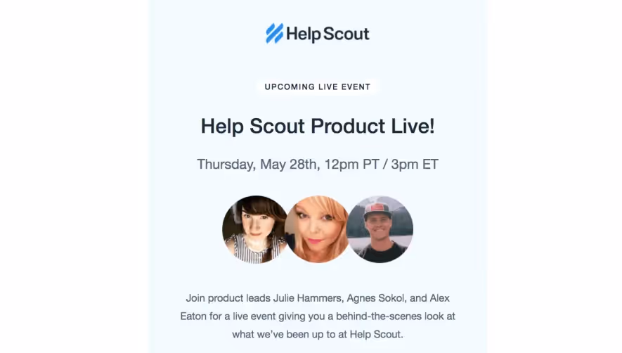 Help Scout Webinars Emails