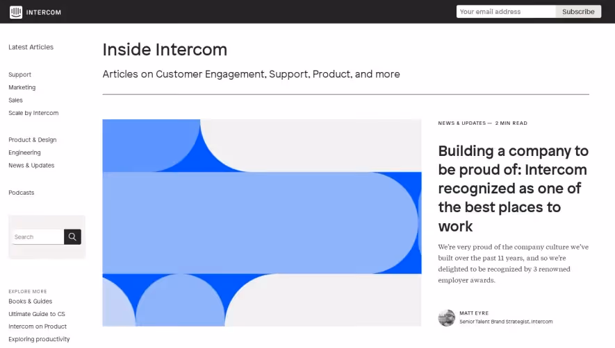 Intercom Blog Feed