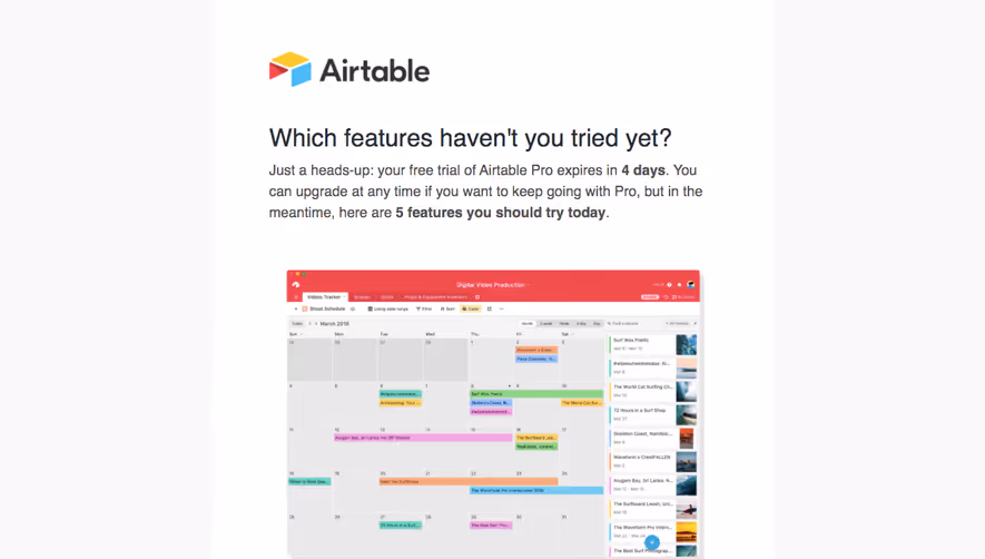 Airtable Free Trial Emails