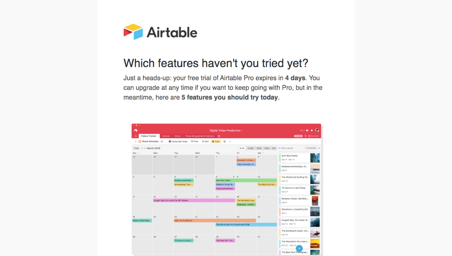 Airtable Free Trial Emails