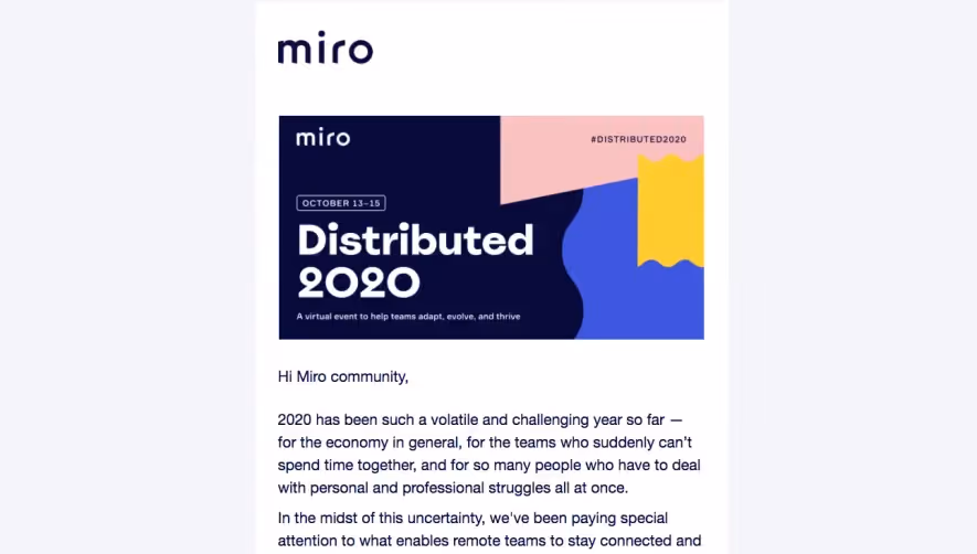 Miro Event Announcement Emails