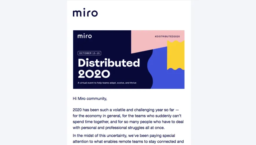 Miro Event Announcement Emails